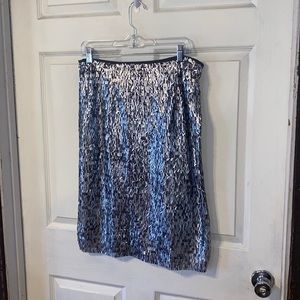 Chico’s Stephanie sequined skirt silver size 1